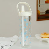 Qfdian  New Plastic Water Bottle With Straw Lid Portable Large Capacity Bubble Milk Tea Cups for Children Students Leak Proof Coffee Cup