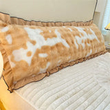Qfdian  Thickened rabbit plush warm long pillowcase autumn and winter extended envelope pillowcase, no pillow core