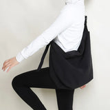 Qfdian Y2k Grunge Vintage Nylon Hobo Bag Women Simple Men All Match Students Handbags Korean Casual Streetwear Shoulder Crossbody Bags