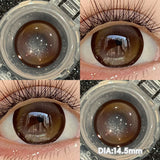 Qfdian  2pcs/pair 14.5MM Iris Brown Lenses Beauty Makeup Pupils Eye Color Lenses Colorful Contact Lenses Fashion Blue Green Lens