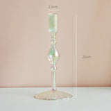 Qfdian Glass Candle Holder Home Decor Nordic Rainbow Vase Flower Table Living Room Decoration Candlestick Holder for Wedding