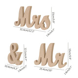 Qfdian  Wedding Decoration Mr & Mrs Wooden Letters Sign For Wedding Table Decor Home Desktop Ornaments Anniversary Event Photo Props