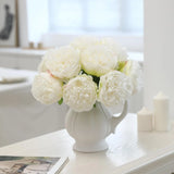 Qfdian 10PCS  Artificial Peony Flowers Fake Silk Peony for Home Wedding Table Centerpieces Party Festiva Decoration