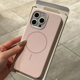 Qfdian Luxury Liquid Silicone Case For iPhone 16E 16 15 14 Plus 13 12 Pro Max 11 for Magsafe Magnetic Wireless Charging Shockproof Capa