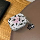 Qfdian Korea Lovely Cartoon Black Cat INS Pendant Soft Silicone Earphone Case For Apple AirPods 1 2 3 4 Pro 2 3nd TPU Protective Cover