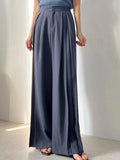 Qfdian  Stylish Women High Waist Casual Wide Leg Long Palazzo Pants Trousers Loose Casual Pants Office Ladies Elegant Long Pants Female