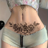 Qfdian  Waterproof Temporary Tattoo Sticker flower fake tatto flash tatoo on waist tatouage temporaire for women men girl