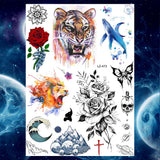 Qfdian  Ankle Flora Cherry Lavender Flash Fake Waterproof Tattoos Temporary Women Arm Chest Tattoo Stickers Body Art Custom Tatoos