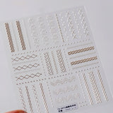 Qfdian 1pcs White 5D Pearl Lace Wave Lines Nail Art Stickers Elegant Exquisite Nail Decoration Decals DIY Self Adhesive Transfer Slider