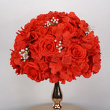 Qfdian  30CM Artificial Flower Table Centerpiece Wreath Party Wedding Backdrop Decor Road Lead Floral Ball Rose Hydrangea Gypsophila