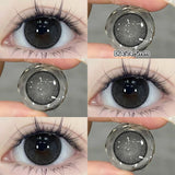 Qfdian  1 pair New Purple Halloween Colored Contact Lenses Beauty Myopia Lens for Eyes Fashion Big Eye Lenses Natural Blue Lenes