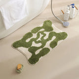Qfdian Checkerboard bathroom absorbent mats toilet non-slip floor mats absorbent quick-drying bath mat bedroom carpet floor mats