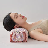 Qfdian 1Pc Floral Ruffles Yoga Cervical Pillow Pure Cotton Buckwheat Pillow Health Care Stick Pillow Cervical Physiotherapy Neck Pillow