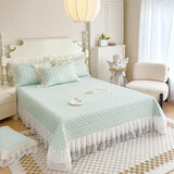 Large Lace Three-piece Summer Quilt with Air Conditioner Waxy Small Cotton Lace Chiffon Bed Cover Four-piece Summer Quilt