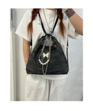 Qfdian Korean Office Lady Elegant Women's Handbags All Match Chain Chic Y2k Aesthetic Underarm Bag Casual Trendy Fashion Shoulder Bags