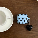 Qfdian  Niche simple blue polka dot airpods4 protective case airpod3 is suitable for Apple pro earphone case second