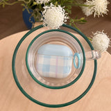 Qfdian  Fresh light blue plaid AirPods 3rd generation earphone cover is suitable for Apple 2nd generation Bluetooth earphone case