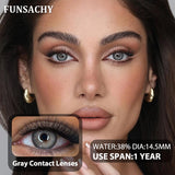 Qfdian  1Pair Big Eyes Gray Lenses Korean Natural Lenses Color Contact Lens Eyes Brown Blue Beautiful Pupil Lentes Cosmetics