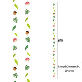 Qfdian  Forest Animal Birthday Party Decorations Green Palm Leaves Mushroom Garlands Banner Wild One Birthday Jungle Leaf Party Supplies