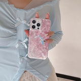 Qfdian Pink shiny two colorful fishes phone case for iphone 14 13 15 pro max 15pro 13pro 14pro 12pro 15promax 12 neo-chinese coque capa