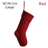 Qfdian  Red Green Christmas Stockings Large Size Knitted Xmas Stocking Christmas Party Decoration New Year Fireplace Hanging Stockings
