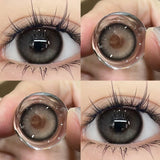 Qfdian 1Pair Colour Contacts Lenses Circular Natural Gray Blue Eye Lenses Myopia Beauty Pupil Black Eyes