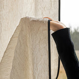 Qfdian  Black-edged Linen Curtains,Curtains, Light-transparent, Living Room, Floating Windows, High-end French Medieval Style