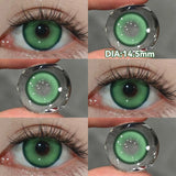 Qfdian  1 Pair Halloween Contact Lenses Beauty Eye Color Lenses Cosplay Pupils Myopia Lens with Prescription Natural Blue Lens