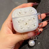 Qfdian  Bling Glitter Soft TPU Earphone Case with Keychain for Airpods Pro 2 Generation Air Pods 4 2024 3 2 1 3rd Gen 3D Butterfly Cover