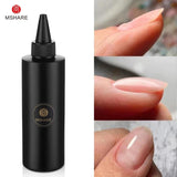 MSHARE Clear Rubber Base Gel Coat Thicker Nails Strengthen Alignment Base Soak Off 250ML Level Up