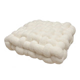 Qfdian  Lamb Wool Cushion Square Hand Woven Solid Color Simple Chair Sofa Bedroom Living Room Cushion Home Decoration Bay Window Cushion