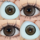 Qfdian 1 Pair Contact Lenses With Degree Large Diameter Myopia Cosmetic Natural Color Brown Lense Beauty Pupil