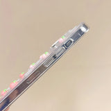 Qfdian Transparent Strawberry Pearl Bow Soft Phone Case for iPhone 16 Pro Max Fundas Cover for iPhone 11 12 13 14 15 Pro Max Back Cover