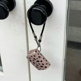Qfdian Luxury leather leopard print earphone bag case for airpods 1 2 3 4 pro 2 protection cover with bracelet fall prevention couple