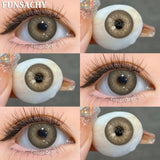 Qfdian  1 Pair Colorcon Eye Contact Lenses Natural Brown Gray Pupils for Eyes Cosmetics Yearly Blue Color Lens Green Softlens