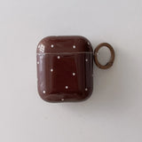 Qfdian ins simple style coffee colored wine red khaki soft earphone shockproof bumper funda case for airpods 1 2 3 pro 2 silicone cover