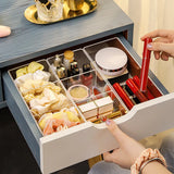 Qfdian Clear Acrylic Makeup Layered Storage Box Dressing Table Cosmetic Lipstick Finishing Grid Box Desktop Drawer Storage Compartment