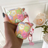 Qfdian  Colorful Flower Smiley Painting Cover for AirPods Pro 2nd Wireless Earphone Charging Box Protective Case for Airpods 1 2 3 4