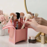 Qfdian  storage box organizer suitable for holiday bedroom series 1 pieces upright makeup brush holder box - portable and easy to use,