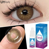 Qfdian 10ml Eye Drops Lenses Set 1 Pair Colored Contact Lenses for Eyes Beauty Pupils Rewetting Drops Health Care Blue Eye Lenses