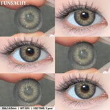 Qfdian  1 Pair Black Series Contact Lenses for Eyes Big Blakc Eyes Softlens Beautiful Pupils Natural Brown Lens Yearly Cosmetic