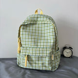 Qfdian  Sweet Y2k Aesthetic Fashion Backpacks Women Casual Chic Plaid Schoolbag Japanese Trendy All Match College Students Laptop Bags