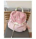 Japanese Letter Embroidery Schoolbags Y2k Aesthetic Student Casual Travel Backpacks Contrast Color Sweet Kawaii Bags for Women