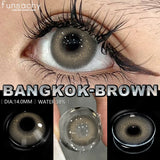 Qfdian  Cosmetics Color Contact Lenses 1pair Brown Color Lens Fashion Lenses Korean Lenses Grow Eye Big Eye Lens Gray Contacts