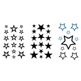 Qfdian  3pcs Waterproof Temporary Tattoo Sticker Black Blue Stars Geometric Cute Fun Pattern Body Art Arm Fake Tattoos Sleeve Women Men