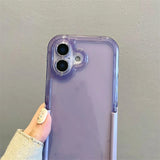 Qfdian Simple Candy Color Foldable Holder Stand Case For iPhone 16 Pro Max 15 14 13 12 11 Clear Shockproof TPU Back Cover