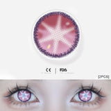 Qfdian 1pair Genshin Arlecchino Cosplay Color Contact Lenses Halloween Scary lens Softlens