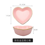 Qfdian Nordic Love Ceramic Bowl Fruit Salad Plate Breakfast Dessert Pasta Bowl Kitchen Utensils Cooking Bowls Table Utensils Home Decor