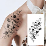 Qfdian  Waterproof Temporary Tattoo Sticker Black Line Flower Sexy Totem Body Art Arm Fake Tattoos Sleeve For Women Men Waist Thigh Leg