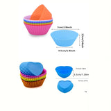 Qfdian Silicone Cake Mold Round Heart Shape Muffin Cupcake Baking Molds Home Kitchen Bakeware Baking Cups BPA Free Kitchen Gadgets  ﻿